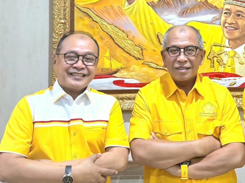 Ketua Harian DPD I Partai Golkar Sulawesi Selatan, Supriansa, bersama Ketua DPD I Sulsel, Ilham Arief Sirajuddin. @Jejakfakta/IST. 