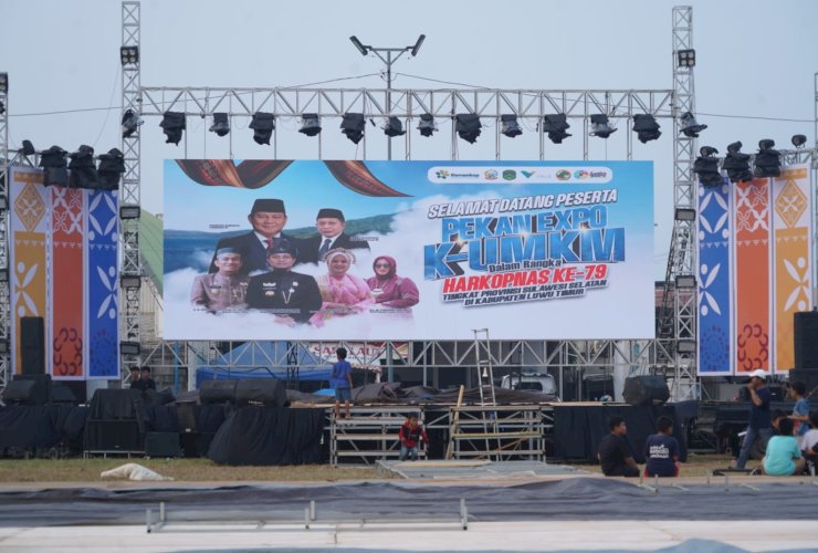 H-2 Pekan Expo K-UMKM Sulsel, Persiapan di Lapangan Iniaku Sorowako Capai 90 Persen