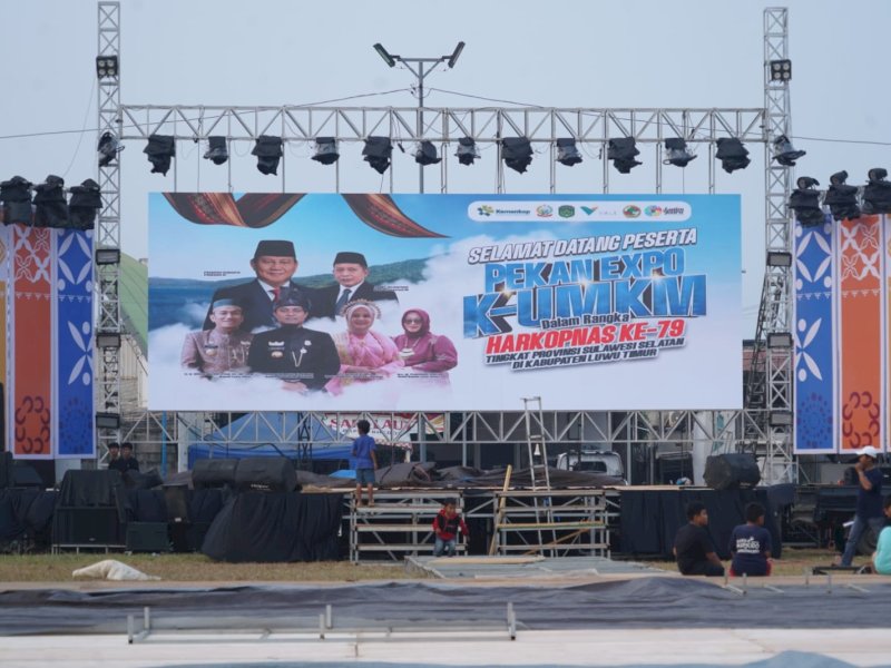 Gelaran Pekan Expo K-UMKM dalam rangka memperingati Hari Koperasi Nasional (Harkopnas) ke-79 tingkat Provinsi Sulawesi Selatan yang dipusatkan di Kabupaten Luwu Timur rencananya dilaksanakan di Lapangan Iniaku, Desa Sorowako, Kecamatan Nuha, dijadwalkan peserta mulai tiba pada Senin (5/10/2026). @Jejakfakta/dok. Humas Pemkab Lutim