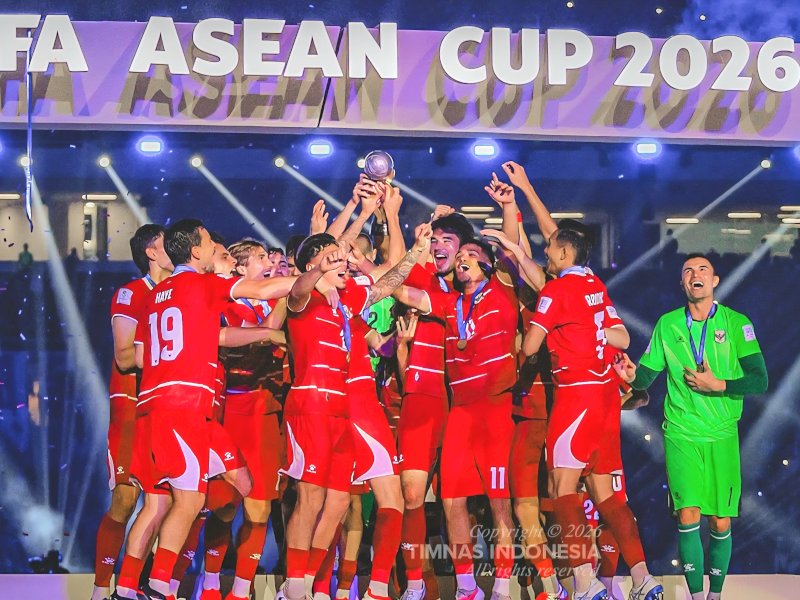 Timnas Indonesia juara FIFA ASEAN Cup 2026, Jakarta, Senin (5/10/2026) malam. @jejakfaktacom/Dok. Timnas Indonesia