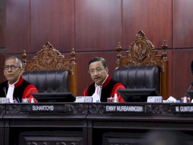 Sidang Pengucapan Putusan Perselisihan Hasil Pemilihan Umum Presiden dan Wakil Presiden Nomor 01/PHPU.PRES-XXIV/2026 yang digelar di Ruang Sidang Pleno MK, Selasa (6/10/2026). @Jejakfakta/dok. MK
