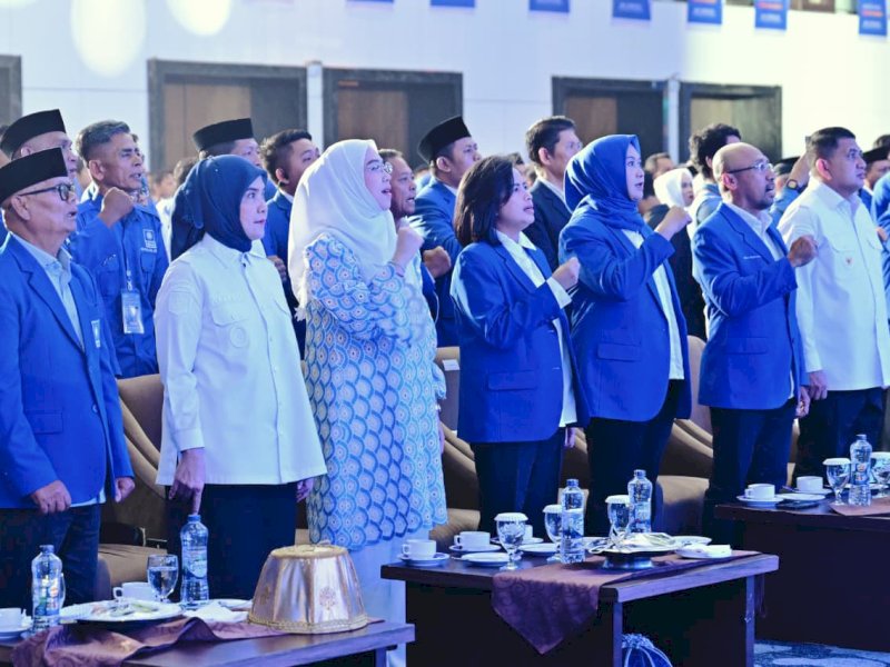 Wali Kota Makassar Munafri Arifuddin bersama Wakil Wali Kota Makassar Aliyah Mustika Ilham menghadiri pelantikan dan pengukuhan pengurus Partai Amanat Nasional (PAN) Sulawesi Selatan (Sulsel) di Hotel Claro Makassar, Rabu (7/10/2026). @Jejakfakta/dok. Humas Pemkot Makassar