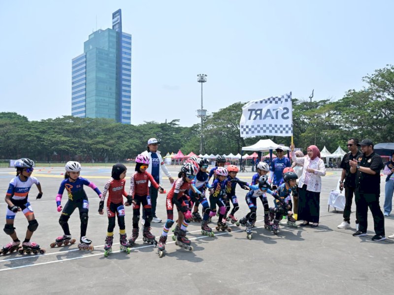 Wakil Wali Kota Makassar, Aliyah Mustika Ilham, saat membuka Eastern Indonesia Roller Championship (EIRC) 2026 di Lapangan Karebosi, Makassar, Jumat (9/10/2026). @Jejakfakta/dok. Humas Pemkot Makassar