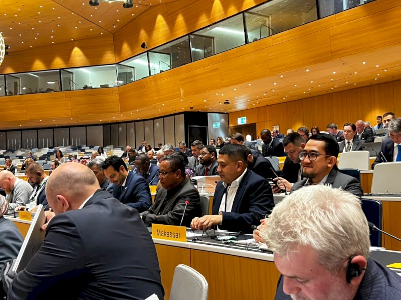 Wali Kota Makassar, Munafri Arifuddin, saat menghadiri United Nations Forum of Mayors 2026 di Jenewa, Swiss, pada 12&ndash;13 Oktober 2026. @Jejakfakta/dok. Humas Pemkot Makassar