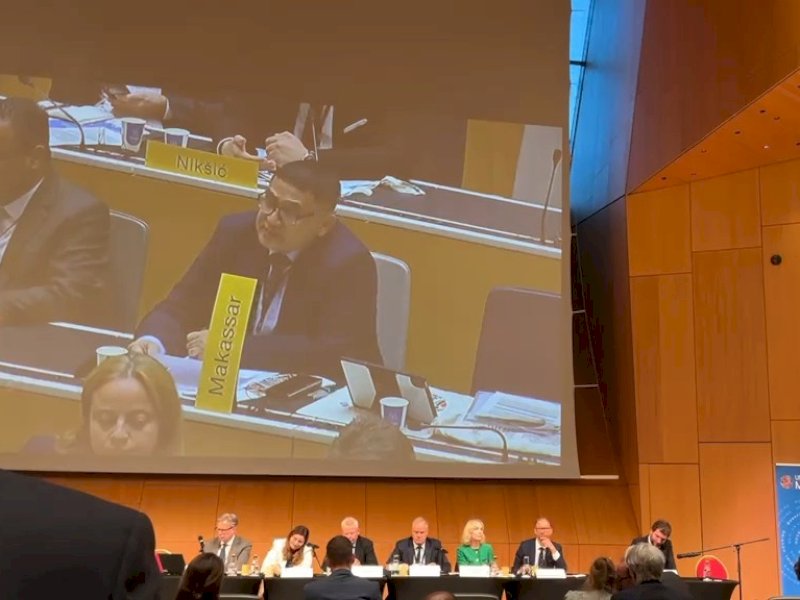 Wali Kota Makassar, Munafri Arifuddin, saat mengikuti pertemuan United Nations Forum of Mayors 2026 di Jenewa, Swiss, Selasa (13/10/2026). @Jejakfakta/dok. Humas Pemkot Makassar