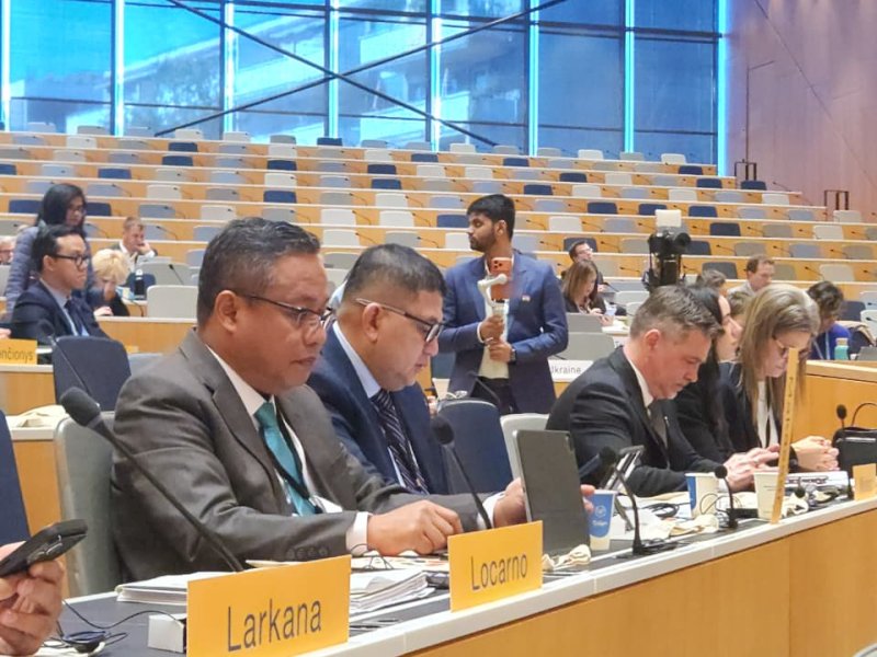 Wali Kota Makassar, Munafri Arifuddin, saat berbicara dalam United Nations Forum of Mayors 2026 di Jenewa, Swiss. @Jejakfakta/dok. Humas Pemkot Makassar