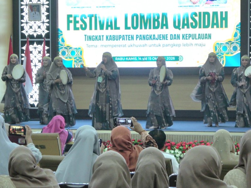 Festival Lomba Qasidah Kabupaten Pangkajene dan Kepulauan (Pangkep) diikuti 16 grup dari berbagai kecamatan. @jejakfaktacom/Humas Pemda Pangkep