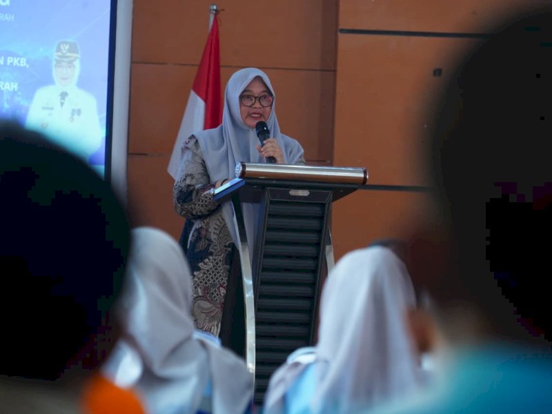 Wakil Bupati Luwu Timur, Puspawati Husler, saat membuka High Level Meeting (HLM) yang digelar di Aula Dinas Pendidikan, Malili, Rabu (14/10/2026). @Jejakfakta/dok. Humas Pemkab Lutim