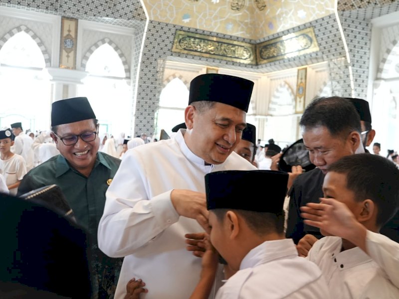 Wali Kota Makassar, Munafri Arifuddin, saat menghadiri Munaqasyah ke-VI FKTPQ Kota Makassar di Masjid Raya Makassar, Jalan Bulu Saraung, Sabtu (24/10/2026). @Jejakfakta/dok. Humas Pemkot Makassar