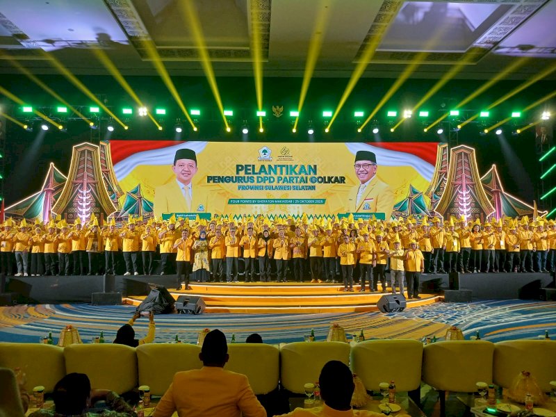 Pengurus DPD I Partai Golkar Sulawesi Selatan periode 2026&ndash;2031 resmi dilantik di Hotel Four Points, Jalan Andi Djemma, Makassar, Minggu (25/10/2026). @Jejakfakta/dok. IST.