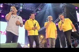 Maman Abdurahman, NH hingga IAS Nyanyi Bareng Wali Band, Hibur Warga di Pesta Rakyat Golkar Makassar