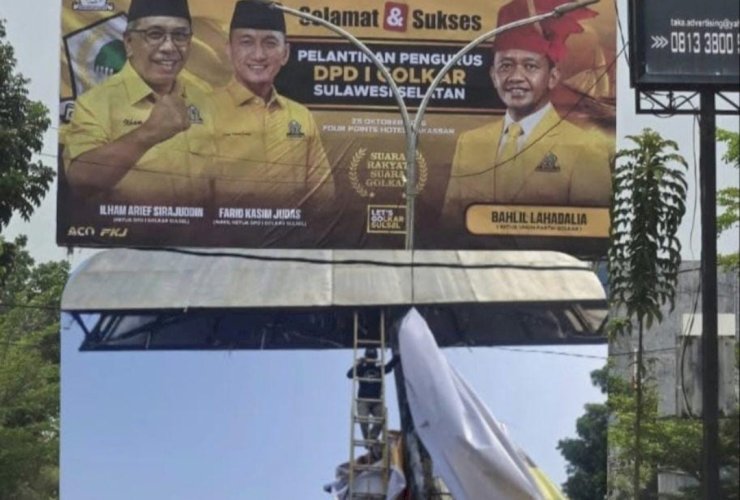 Baliho Raksasa HUT Golkar ke-62 Ditertibkan, Golkar Palopo Minta Penjelasan Bapenda
