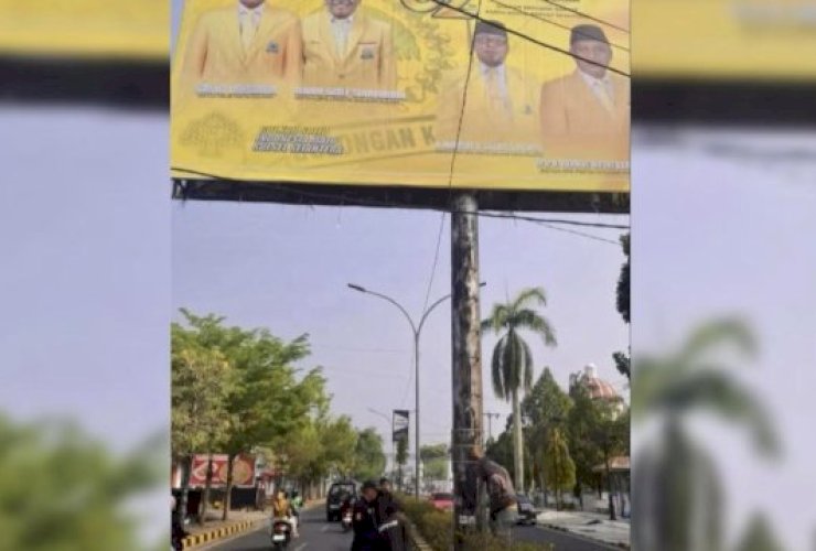 Penertiban Baliho HUT Golkar ke-62 di Palopo Menuai Sorotan, Bapenda Diminta Tak Tebang Pilih