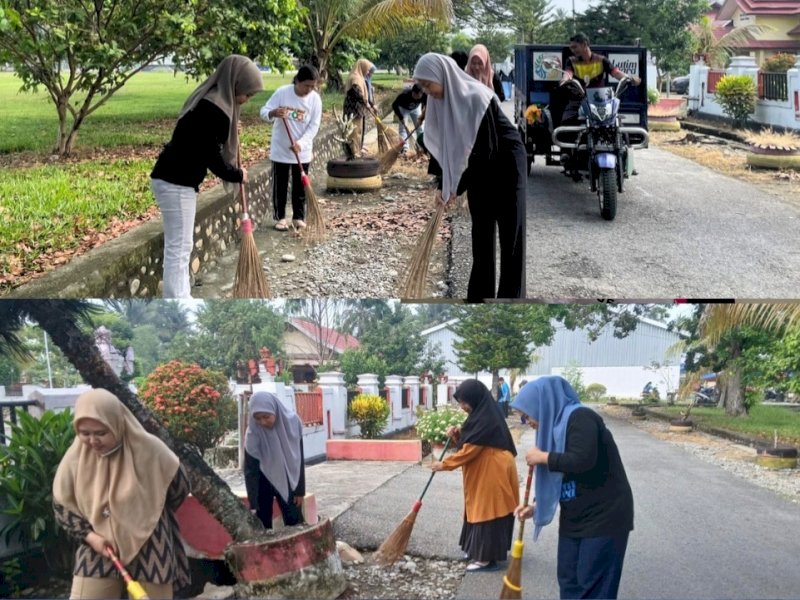 Aksi kebersihan yang berlangsung pada Jumat (25/9/2026) tersebut dipusatkan di sekitar Kantor Kecamatan Tomoni Timur. Seluruh staf kecamatan terlibat langsung membersihkan lingkungan kantor, selokan, hingga ruas jalan di sekitarnya. @Jejakfakta/dok. IST.