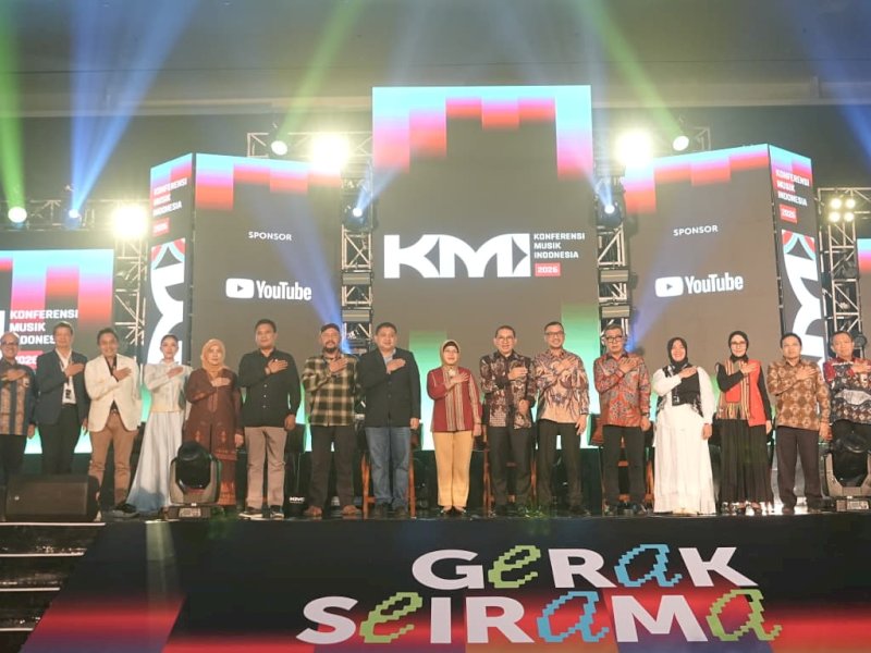 Wali Kota Makassar, Munafri Arifuddin bersama Wakil Wali Kota Aliyah Mustika Ilham, saat menghadiri pembukaan Konferensi Musik Indonesia (KMI) 2026, yang berlangsung pada 27 Oktober hingga 1 November 2026 di Hotel Claro, Jalan AP Pettarani, Makassar. @Jejakfakta/dok. Humas Pemkot Makassar