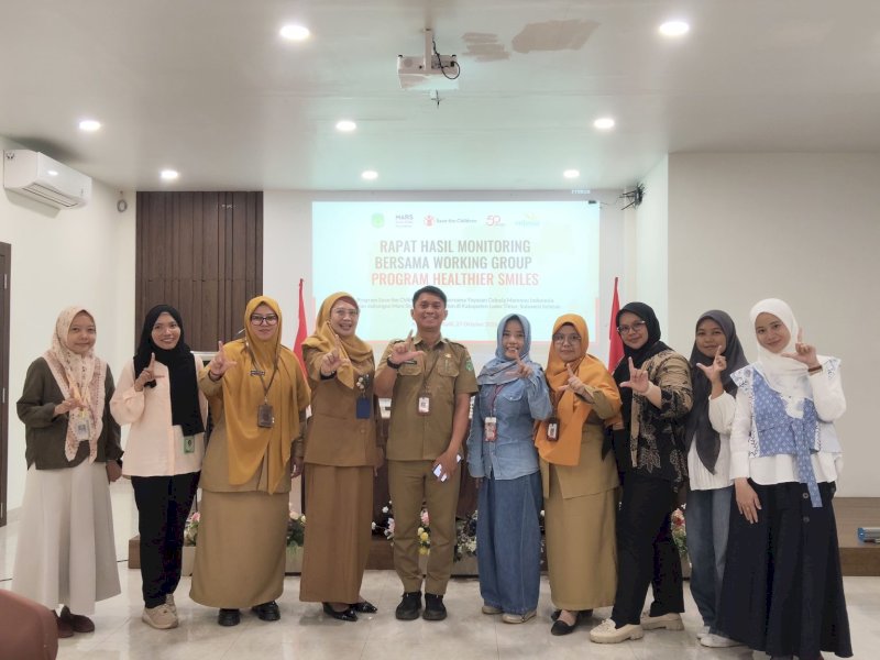 Rapat Hasil Monitoring Bersama Working Group Program Healthier Smiles yang melibatkan Pemkab Luwu Timur, Save the Children Indonesia, dan Yayasan Celosia Marennu Indonesia, Selasa (27/10/2026). @Jejakfakta/dok. IST.