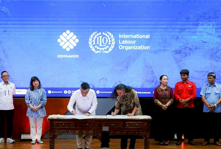 Kemnaker, APINDO, Serikat Pekerja, dan ILO Teken Deklarasi DWCP 2026–2030
