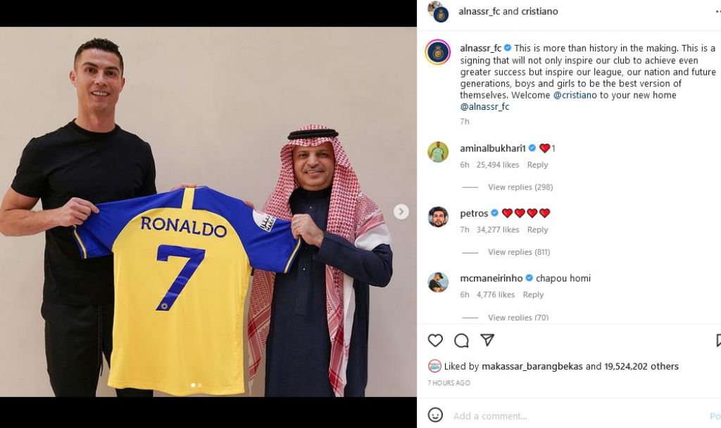 Cristiano Ronaldo pindah ke Al Nassr